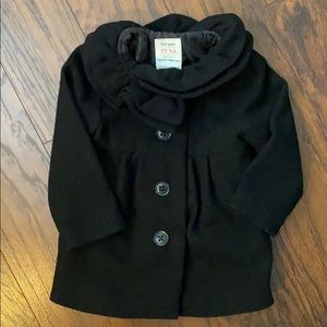 Toddler girl black wool coat
